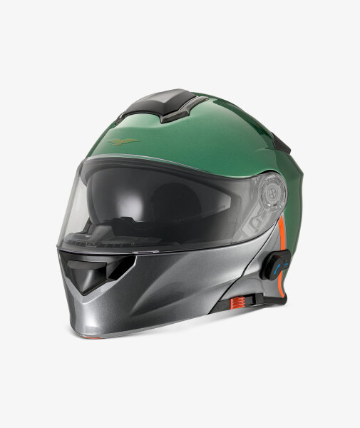 Moto Guzzi Modularer Helm mit BT - grün - Größe M