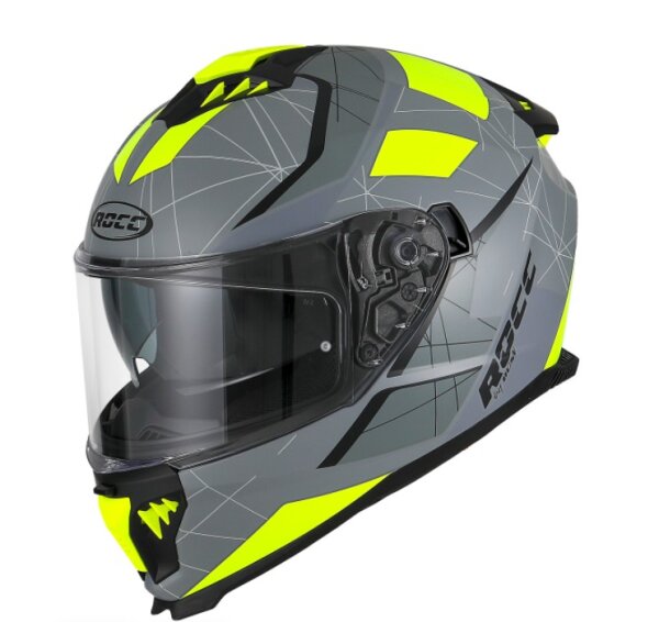 ROCC 390 Integralhelm matt grau/gelb L