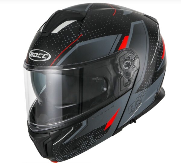 ROCC 810 Klapphelm mattgrau/rot XL