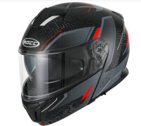 ROCC 810 Klapphelm mattgrau/rot XL