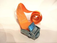 Spanngurt, Zurrgurt mit Klemmschloss, orange, kurz ca. 80 cm / 2,5 cm