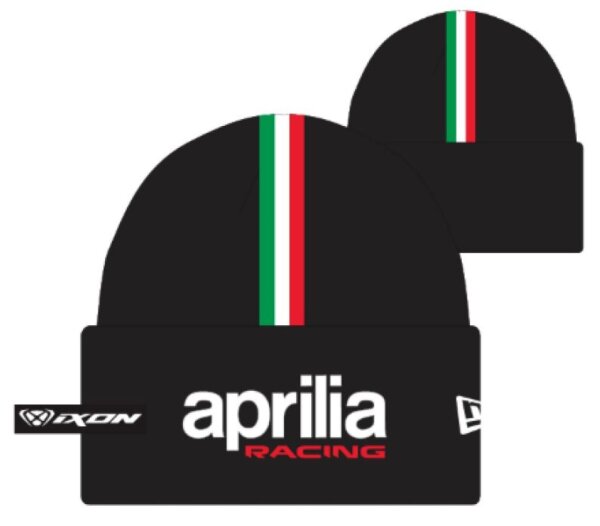 Aprilia Beanie mit Umschlag Racing 2025 - schwarz - Einheitsgröße