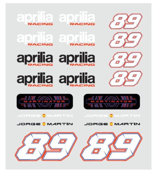 Aprilia Sticker Dual JM89 - schwarz/rot - 24x20cm