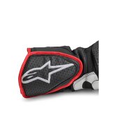 Aprilia Lederhandschuhe Throttle - Unisex - schwarz/rot/weiß