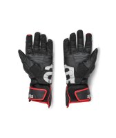 Aprilia Lederhandschuhe Throttle - Unisex - schwarz/rot/weiß