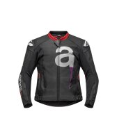 Aprilia Lederjacke Throttle - schwarz/rot/weiß