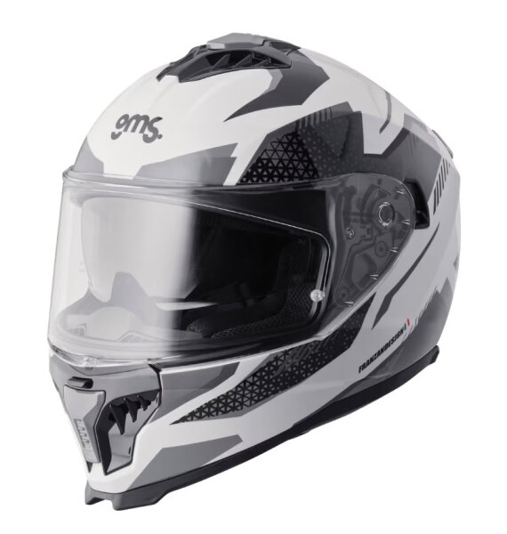 Integralhelm Gelero weiss-grau-dunkel grau L