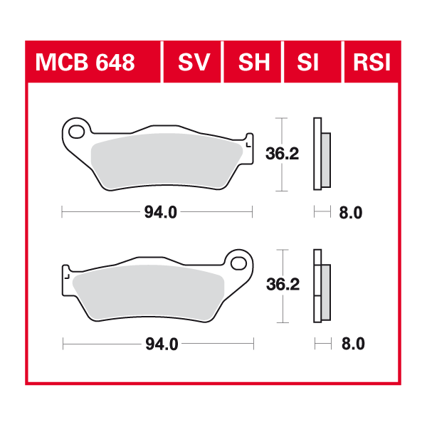 TRW Scheibenbremsbelag MCB648