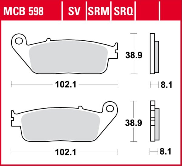 TRW Scheibenbremsbelag MCB598SV