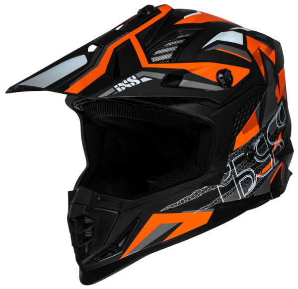 Motocrosshelm iXS363 2.0 matt schwarz-orange-anthrazit XS