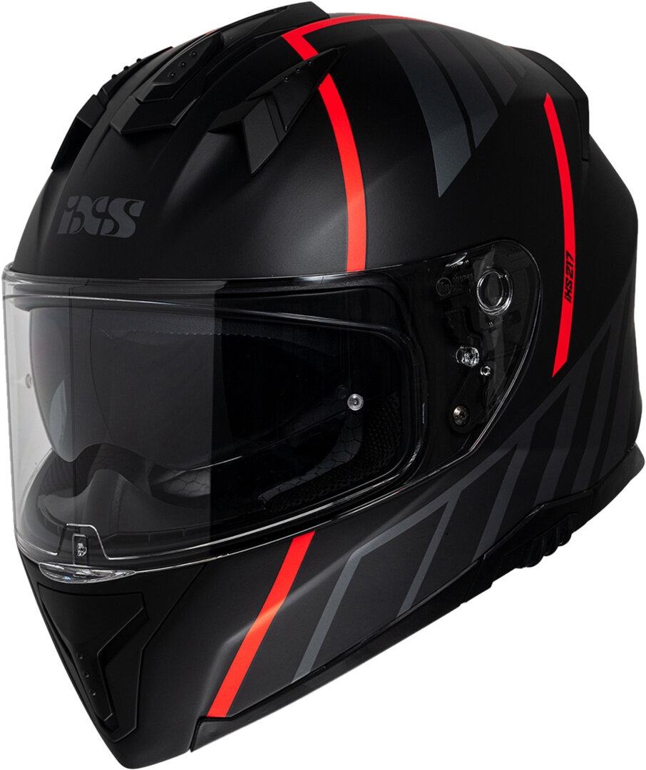 Integralhelm iXS217 2.0 matt schwarz-rot S