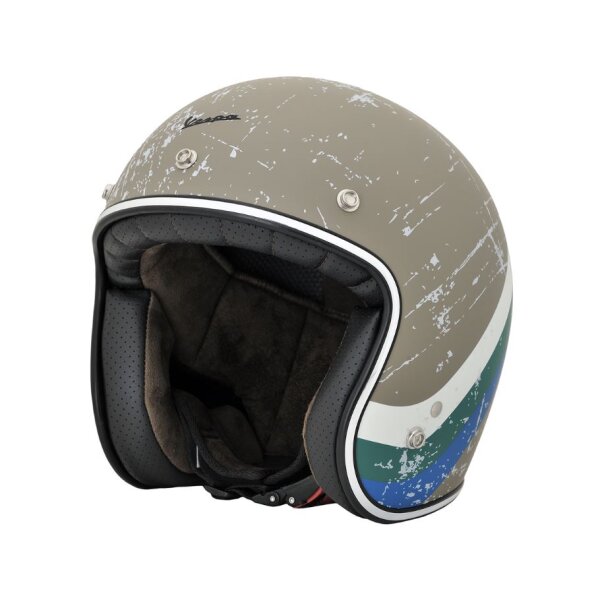 Vespa Jethelm - beige/weiß/grün/blau