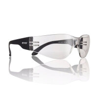 Brille schwarz, Gläser transparent verspiegelt, big