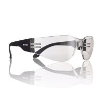 Brille schwarz, Gläser transparent verspiegelt, small