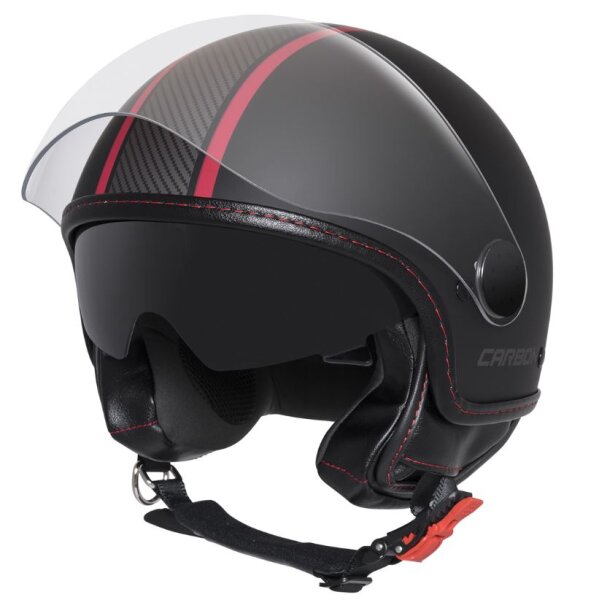 Moto Guzzi Jethelm - schwarz/carbon - Größe S