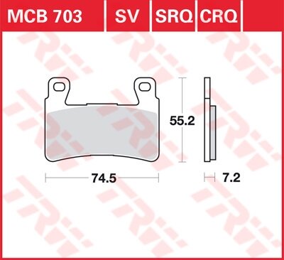 TRW Scheibenbremsbelag MCB703TRQ