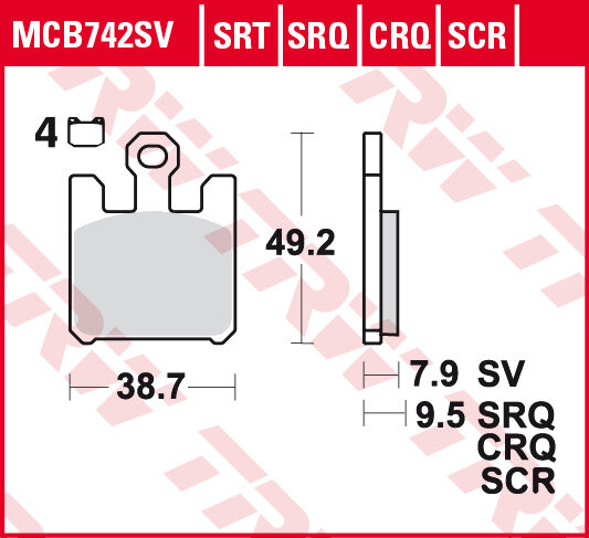 TRW Scheibenbremsbelag MCB742TRQ