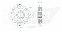 ESJOT Ritzel 17 Z gummiert