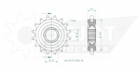 ESJOT Ritzel 16 Z gummiert